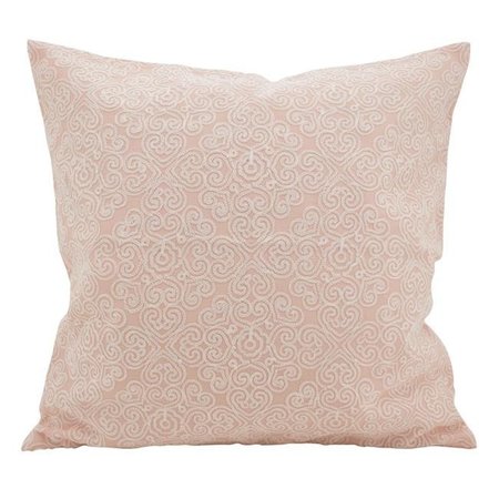 SARO LIFESTYLE SARO 729.RS18S 18 in. Square Swirled & Stitched Down Filled Throw Pillow  Rose 729.RS18S